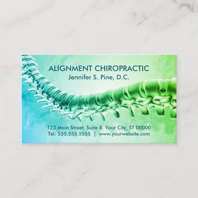 3D Spine Graphic Chiropractic Appointment Cards (Front)