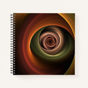 3D Spiral Abstract Warm Colors Modern Fractal Art Notebook