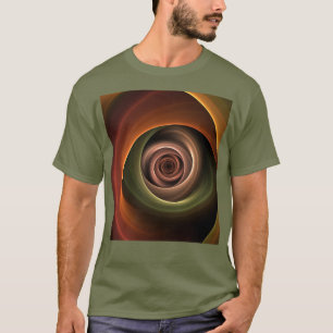 3D Spiral Abstract Warm Colors Modern Fractal Art T-Shirt