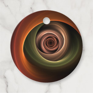 3D Spiral Abstract Warm Colours Modern Art Custom Favour Tags