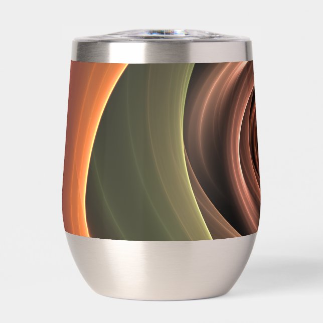 3D Spiral Abstract Warm Colours Modern Fractal Art (Front)
