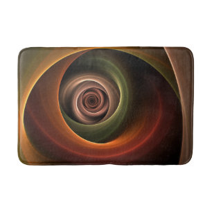3D Spiral Abstract Warm Colours Modern Fractal Art Bath Mat