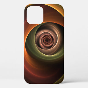 3D Spiral Abstract Warm Colours Modern Fractal Art iPhone 12 Pro Case
