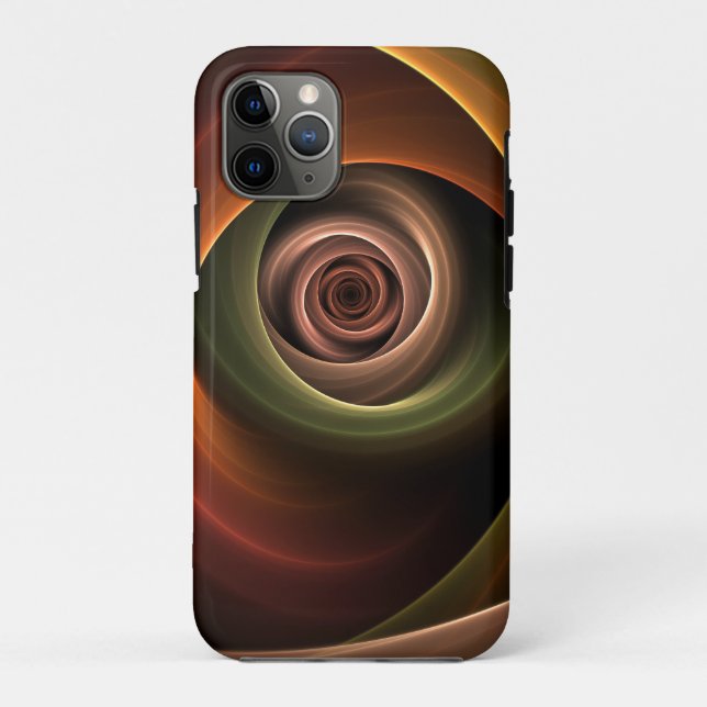 3D Spiral Abstract Warm Colours Modern Fractal Art Case-Mate iPhone Case (Back)