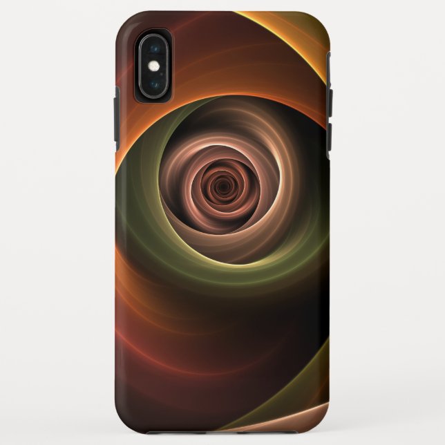 3D Spiral Abstract Warm Colours Modern Fractal Art Case-Mate iPhone Case (Back)