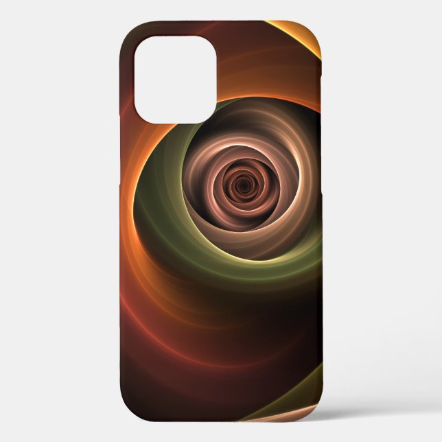 3D Spiral Abstract Warm Colours Modern Fractal Art Case-Mate iPhone Case (Back)