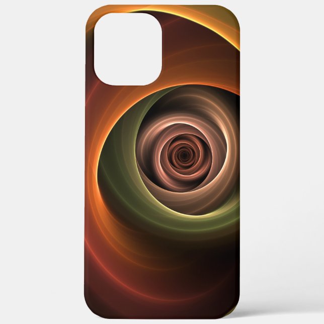 3D Spiral Abstract Warm Colours Modern Fractal Art Case-Mate iPhone Case (Back)