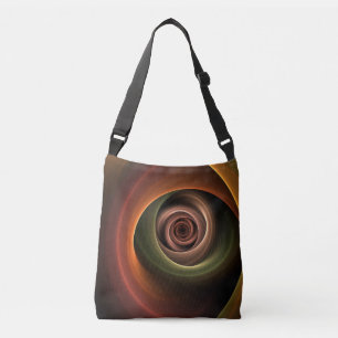 3D Spiral Abstract Warm Colours Modern Fractal Art Crossbody Bag