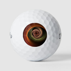 3D Spiral Abstract Warm Colours Modern Fractal Art Golf Balls