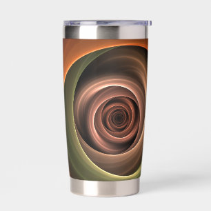 3D Spiral Abstract Warm Colours Modern Fractal Art Insulated Tumbler