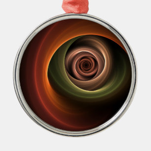 3D Spiral Abstract Warm Colours Modern Fractal Art Metal Tree Decoration