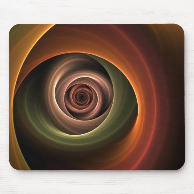 3D Spiral Abstract Warm Colours Modern Fractal Art Mouse Pad (Front)