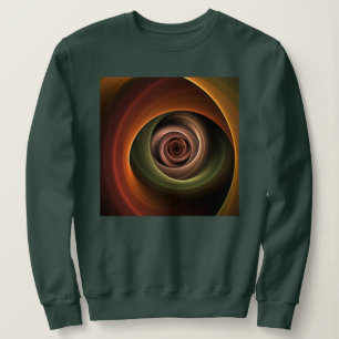 3D Spiral Abstract Warm Colours Modern Fractal Art Sweatshirt