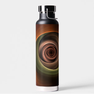 3D Spiral Abstract Warm Colours Modern Fractal Art Water Bottle