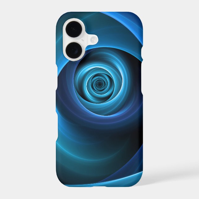 3D Spiral Blue Colors Modern Abstract Fractal Art (Back)