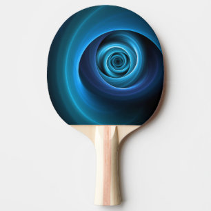 3D Spiral Blue Colors Modern Abstract Fractal Art Ping Pong Paddle