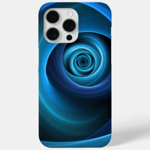 3D Spiral Blue Colours Modern Abstract Fractal Art iPhone 15 Pro Max Case