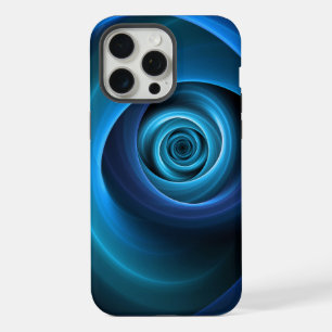 3D Spiral Blue Colours Modern Abstract Fractal Art iPhone 15 Pro Max Case