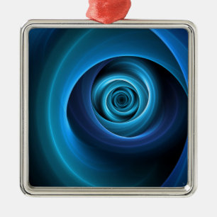 3D Spiral Blue Colours Modern Abstract Fractal Art Metal Tree Decoration