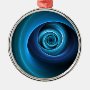 3D Spiral Blue Colours Modern Abstract Fractal Art Metal Tree Decoration