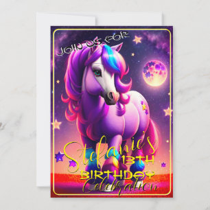 3D Spirit Pony 46 Birthday Invitation
