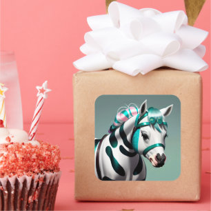 3D Spirit Pony 7 Square Sticker