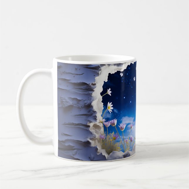3D Starry Night design Coffee Mug (Left)