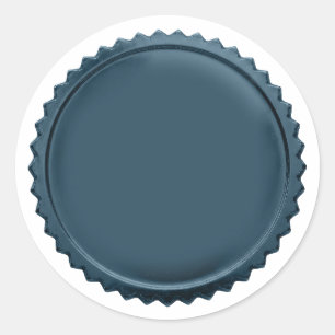 3D Steel Blue Seals Foil Starburst Award Medal