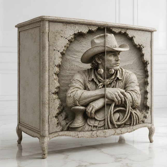 3D Stone Cowboy Western Wall Sculpture Tissue Paper (3D Stone Cowboy Western Wall Sculpture Tissue Paper)