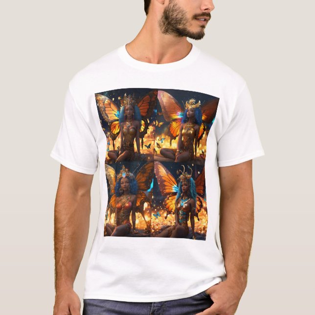 3D Stunning Deep Black Skin Tone" T-Shirt (Front)