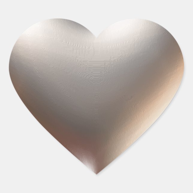 3D Style Heart Symbol Gold Sticker (Front)