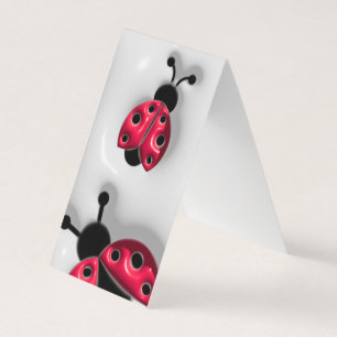 3D Style Ladybugs Bookmark Folded Business Card