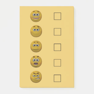3d Style Mood Check Emoticon 2 Post-it Notes