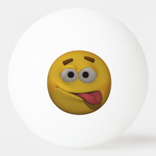 3D Style Playfull Emoticon Ping Pong Ball