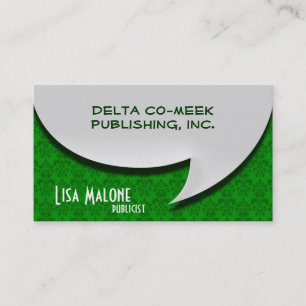 3D Style Speech Bubble Card on Damask