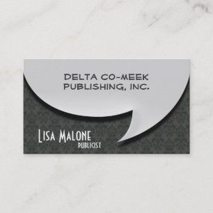 3D Style Speech Bubble Card on Damask