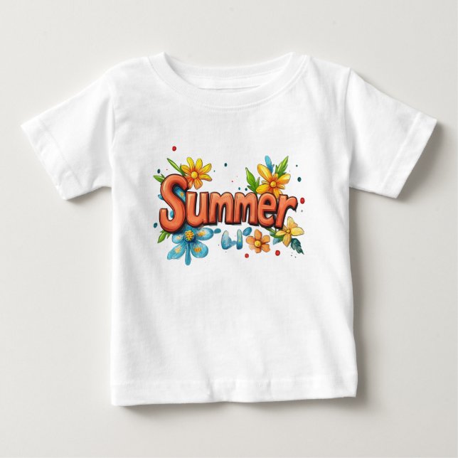 3d Summer Text Baby T-Shirt (Front)
