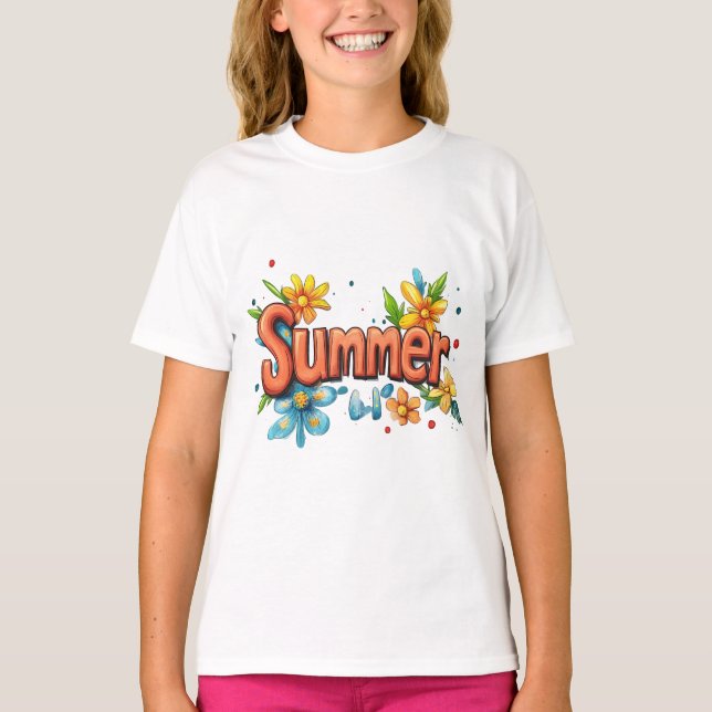 3d Summer Text T-Shirt (Front)