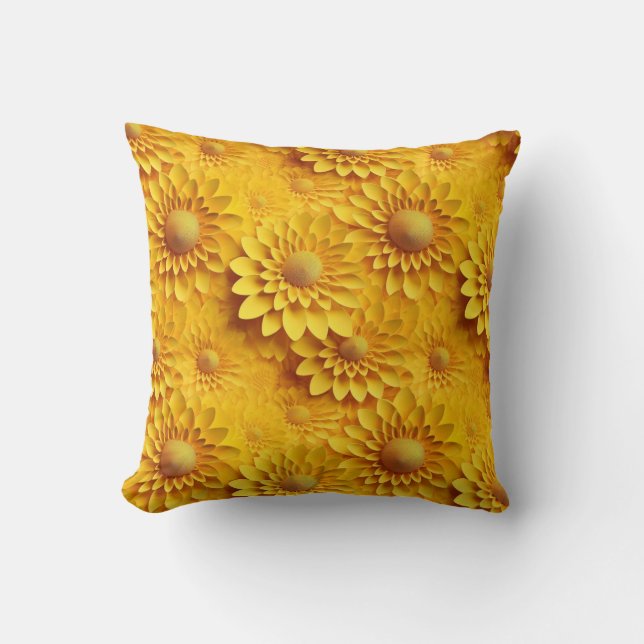 3d Sunflower pattern Cushion (Front)
