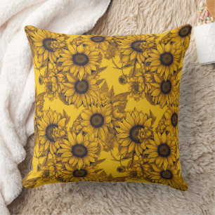 3d sunflowers cushion
