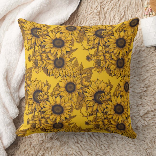 3d sunflowers cushion (Blanket)