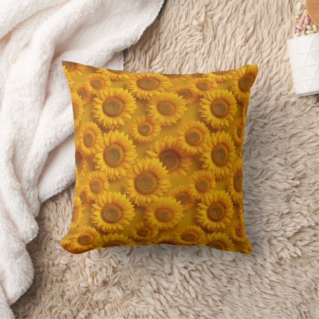 3d sunflowers cushion (Blanket)