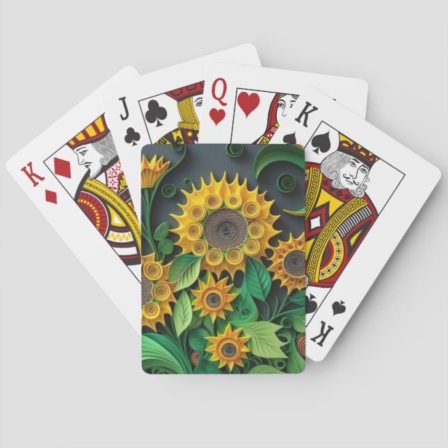 3D Sunflowers Playing Cards (Back)