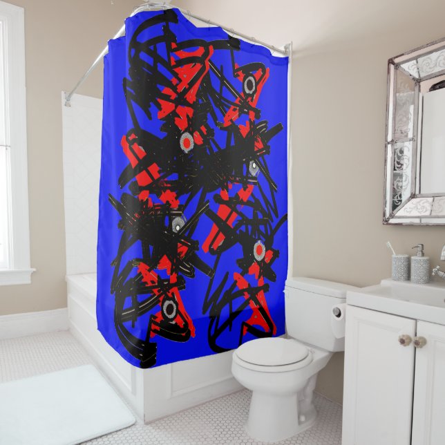 3D SUPER ABSTRACT SHOWER CURTAIN! CURTAIN (In Situ)
