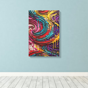 3D Swirl Wall Art - Colourful Corrugated Cardboard