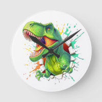 3D T-Rex Dinosaur Wall Smash Boys Kids T-Shirt