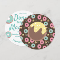 3D Teal and Pink Doughnut Hole Sprinkle Mix Round