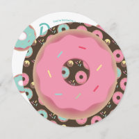 3D Teal and Pink Doughnut Sprinkle Mix Round