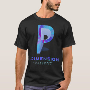 3D Tech Letter P Modern Monogram Stylish T-Shirt