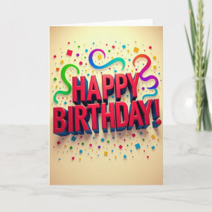 3D Text Birthday Shape Card